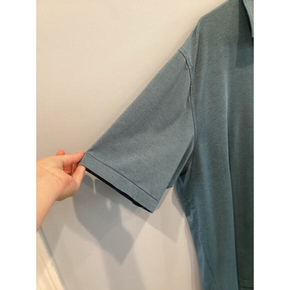 Peter Millar Mens Summer Comfort Polo XL Extra Large Blue Striped Preppy Classic - Picture 7 of 10